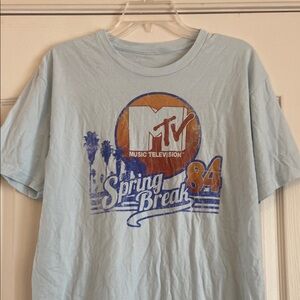 MTV Blue Short Sleeve Tee Retro Graphic